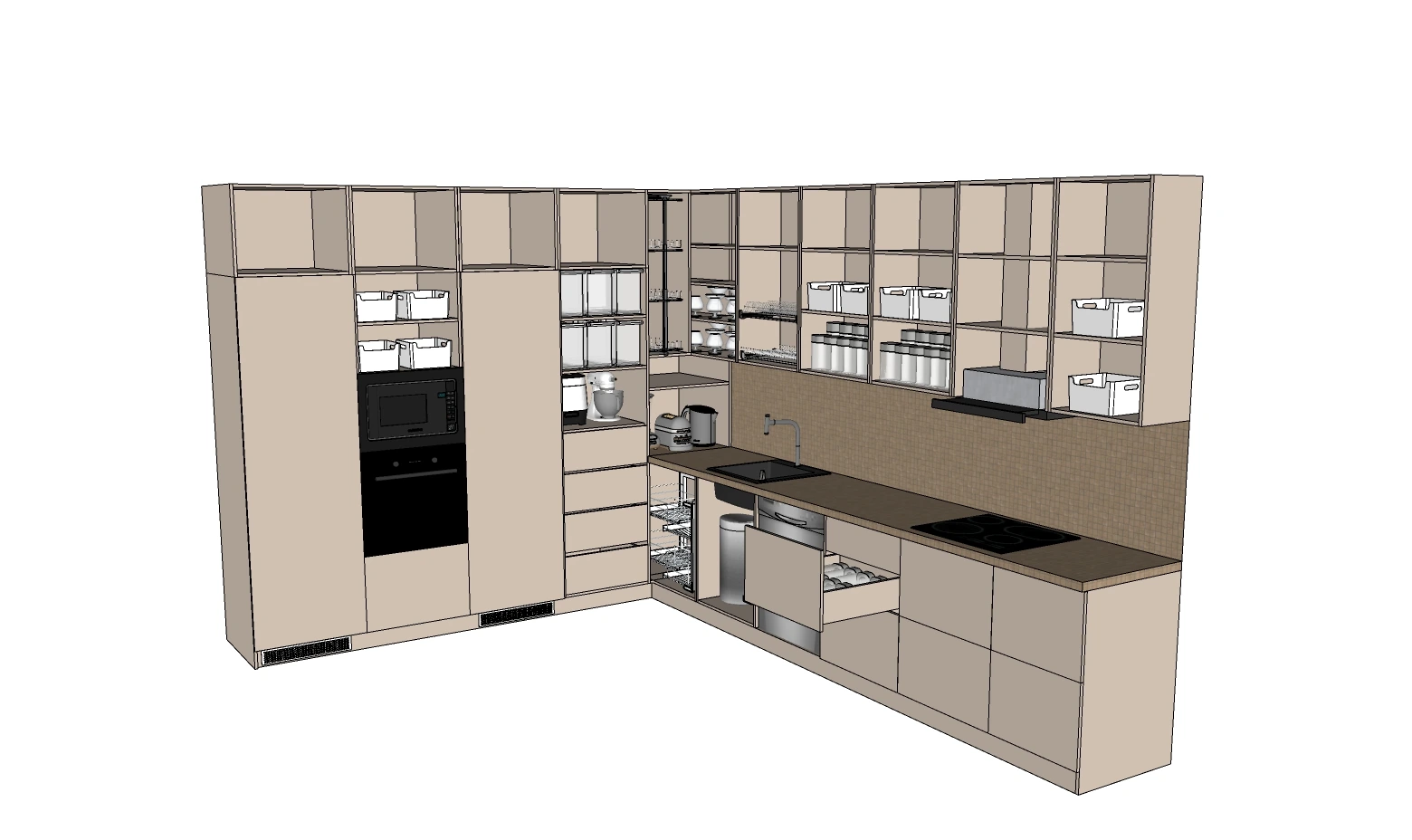 Визуализация проекта мебели для кухни академии организаторов пространства время порядка